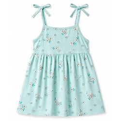 Babyhug Cotton Knit Sleeveless Frock Style Onesie with Headband, Booties, Mittens & Bow Print Multi Color 0-0 Months