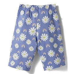 Babyhug Cotton Knit Half Sleeves Floral Printed T-Shirt & Capri Night Suit - Yellow