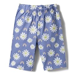 Babyhug Cotton Knit Half Sleeves Floral Printed T-Shirt & Capri Night Suit - Yellow