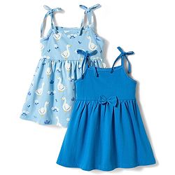 Babyhug Single Jersey Knit One Piece Dresses/Frocks with Shoulder Straps Multi Color New Born