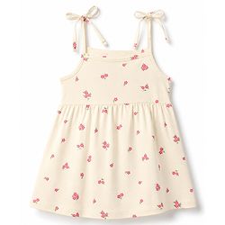 Babyhug Cotton Knit One Piece Dresses/Frocks with Bow & All Over Prints Multi Color New Born Pack of 2