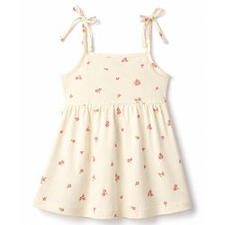 Babyhug Cotton Knit One Piece Dresses/Frocks with Bow & All Over Prints Multi Color New Born Pack of 2