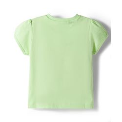 Babyhug Cotton Knit Half Sleeves T-Shirt & Shorts Night Suit With Floral Print - Green
