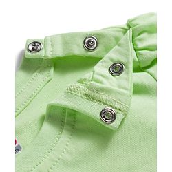 Babyhug Cotton Knit Half Sleeves T-Shirt & Shorts Night Suit With Floral Print - Green