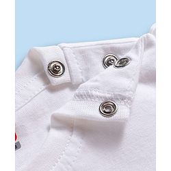 Babyhug Cotton Knit Half Sleeves T-Shirt & Shorts Night Suit with Cherry Print - White