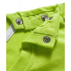 Babyhug Cotton Knit Half Sleeves T-Shirt & Shorts Night Suit with Monkey Print & Stripes - Green