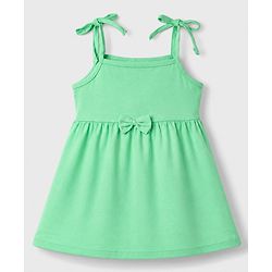 Babyhug 100% Cotton Knit Sleeveless Floral Printed Frocks With Bow Applique Pack Of 2 - Multicolor