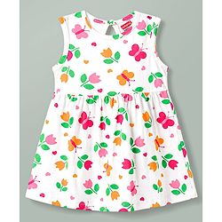 Babyhug Cotton Knit One Piece Dresses/Frocks Sleeveless Pack Of 2 Multi Color New Born