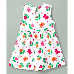 Babyhug Cotton Knit One Piece Dresses/Frocks Sleeveless Pack Of 2 Multi Color New Born