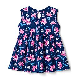 Babyhug Single Jersey Knit Sleeveless Frocks with Floral Print & Bow Applique Pack of 2 - Multicolor