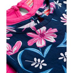 Babyhug Single Jersey Knit Sleeveless Frocks with Floral Print & Bow Applique Pack of 2 - Multicolor