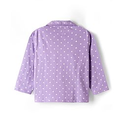 Babyhug Disney Single Jersey Knit Full Sleeves Co-ords Shirt & Pajama Night Suit with Marie Print - Lavender