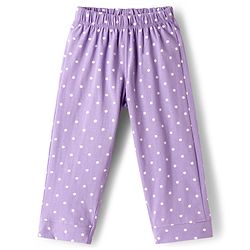 Babyhug Disney Single Jersey Knit Full Sleeves Co-ords Shirt & Pajama Night Suit with Marie Print - Lavender