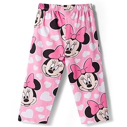 Babyhug Disney 100% Cotton Knit Full Sleeves Co-Ords Front Open Shirt & Pyjama Night Suit With Minnie Mouse Print - Pink