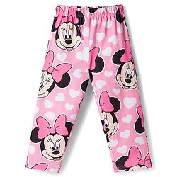 Babyhug Disney 100% Cotton Knit Full Sleeves Co-Ords Front Open Shirt & Pyjama Night Suit With Minnie Mouse Print - Pink