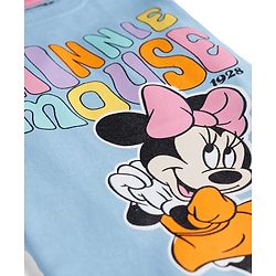 Babyhug Disney Single Jersey Knit Half Sleeves T-Shirt & Shorts Night Suit Set with Minnie Mouse Graphic- Light Blue