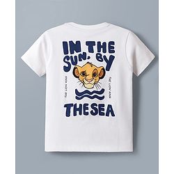 Babyhug Disney Single Jersey Knit Half Sleeves T-Shirt & Shorts Set With Front & Back Lion King Graphics - Multicolor