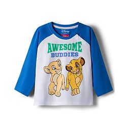 Babyhug Disney Single Jersey Knit Full Raglan Sleeves T-Shirt & Pyjama Night Suit with Lion King Graphics - Multicolor