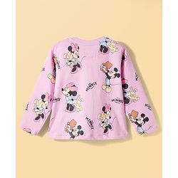 Babyhug Disney Single Jersey Knit Full Sleeves T-Shirt & Pyjama Night-Suit With Minnie Mouse Graphics Pack of 2 - Multicolor