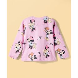 Babyhug Disney Single Jersey Knit Full Sleeves T-Shirt & Pyjama Night-Suit With Minnie Mouse Graphics Pack of 2 - Multicolor