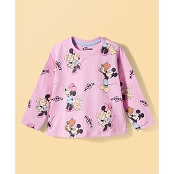 Babyhug Disney Single Jersey Knit Full Sleeves T-Shirt & Pyjama Night-Suit With Minnie Mouse Graphics Pack of 2 - Multicolor