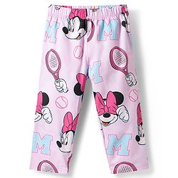 Babyhug Disney Poplin Woven Half Sleeves Shirt & Pyjama Co-ords Night Suit With Minnie Mouse Graphic  - Pink