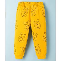 Babyhug Disney Single Jersey Knit Full Sleeves T-Shirt & Pyjama Night Suit With Winnie Graphics - White & Yellow