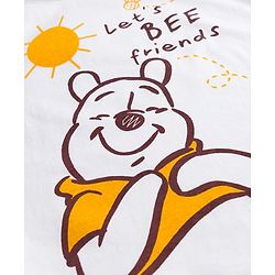 Babyhug Disney Single Jersey Knit Full Sleeves T-Shirt & Pyjama Night Suit With Winnie Graphics - White & Yellow