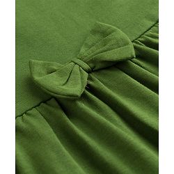 Babyhug 100% Cotton Knit Sleeveless Solid & Floral Printed Frocks With Bow Applique Pack Of 2 - Green & Dark Pink