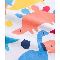 Babyhug Cotton Knit Half Sleeves Co-ords T-Shirt & Pajama Night Suit with Dino Print - Multicolor