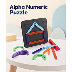 Babyhug Alpha Numeric Puzzle for Kids| Montessori Inspired Alphabet & Number Educational Toy| Enhances Cognitive Skills| Fine Motor Skills & Hand-Eye Coordination|Preschool Learning Toy| BIS Certified