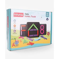 Babyhug Alpha Numeric Puzzle for Kids| Montessori Inspired Alphabet & Number Educational Toy| Enhances Cognitive Skills| Fine Motor Skills & Hand-Eye Coordination|Preschool Learning Toy| BIS Certified