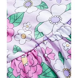 Babyhug 100% Cotton Knit Sleeveless Floral Printed Frock With Bow Applique Pack Of 2 - Multicolor