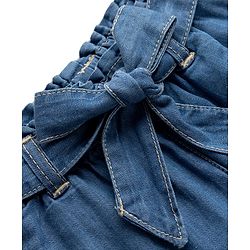 Babyhug Solid Color Denim Capri with Belt - Navy Blue