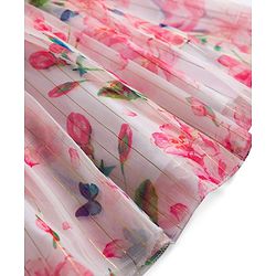 Babyhug Cotton Woven Frill Sleeves Frock With Floral Print - Pink