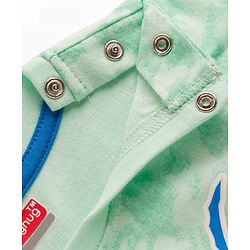 Babyhug Single Jersey Knit Half Sleeves T-Shirt & Denim Shorts Set With Beach Print - Multicolor