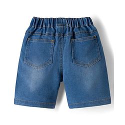 Babyhug Single Jersey Knit Sleeveless T-Shirt & Denim Shorts Set with Nautical Theme Print - Blue
