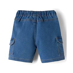 Babyhug Single Jersey Knit Sleeveless Alphabet Printed T-Shirt & Denim Shorts Set - Green & Blue