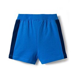 Babyhug Cotton Terry Knit Mid Thigh Cut N Sew Text Printed Shorts - Blue