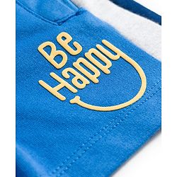 Babyhug Cotton Terry Knit Mid Thigh Cut N Sew Text Printed Shorts - Blue