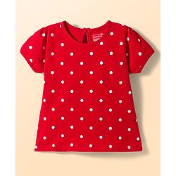 Babyhug Cotton Knit Half Sleeves T-Shirts with Floral & Polka Dots Graphics Pack of 3 - Multicolor