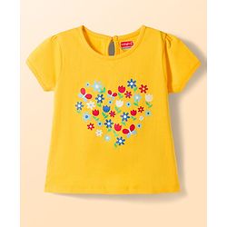 Babyhug Cotton Knit Half Sleeves T-Shirts with Floral & Polka Dots Graphics Pack of 3 - Multicolor