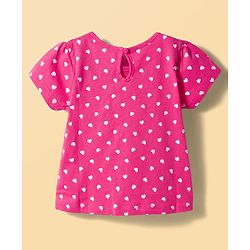Babyhug 100% Cotton Knit Half Sleeves T-Shirts with Floral & Hearts Graphics Pack of 5 - Multicolor