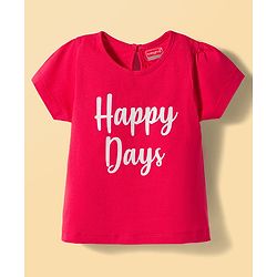 Babyhug 100% Cotton Knit Half Sleeves T-Shirts with Floral & Hearts Graphics Pack of 5 - Multicolor