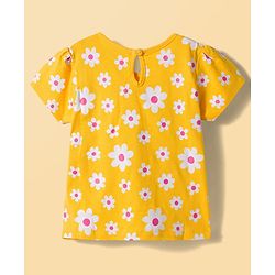 Babyhug 100% Cotton Knit Half Sleeves T-Shirts with Floral & Hearts Graphics Pack of 5 - Multicolor