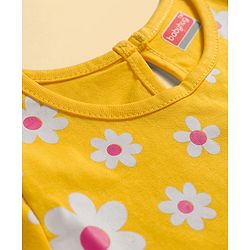Babyhug 100% Cotton Knit Half Sleeves T-Shirts with Floral & Hearts Graphics Pack of 5 - Multicolor