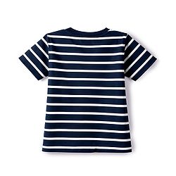 Babyhug Cotton Knit T-Shirt Half Sleeves Striped with Graphic Print Multi Color 6-9 Months