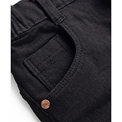 Babyhug Mid Thigh Length Solid Color Denim Skirt - Black