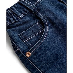 Babyhug Mid Thigh Length Solid Color Denim Skirt - Black