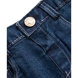 Babyhug Mid Thigh Length Solid Color Denim Skirt - Black